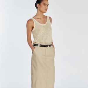 Dissh Margot beige open Knit crochet Tank size extra small
